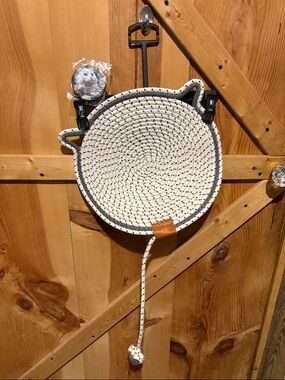 Cat Rope Scratcher with Dangling Ball - Cream and a Pair of Cat Car Coasters